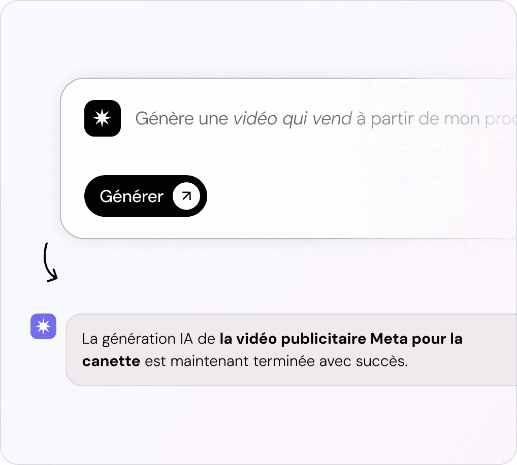 Interface Myclip générant une vidéo publicitaire à partir d’un produit